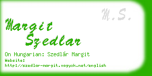margit szedlar business card