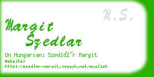 margit szedlar business card